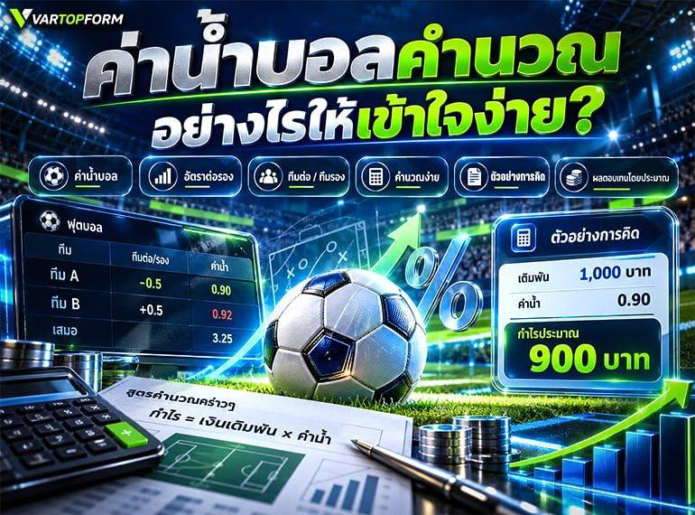 วิธีคำนวณค่าน้ำบอล