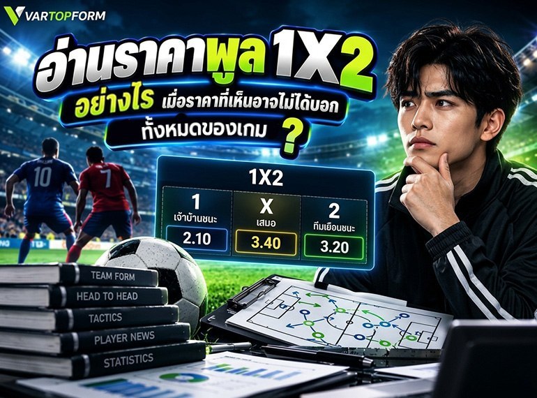 อ่านราคาพูล 1X2 พร้อมวิเคราะห์ราคา ทีมชนะ เสมอ และทีมเยือนก่อนดูผลการแข่งขัน
