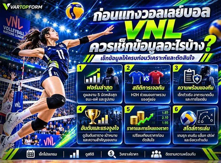 แนะนำข้อมูลที่ควรเช็กก่อนแทงวอลเลย์บอล VNL