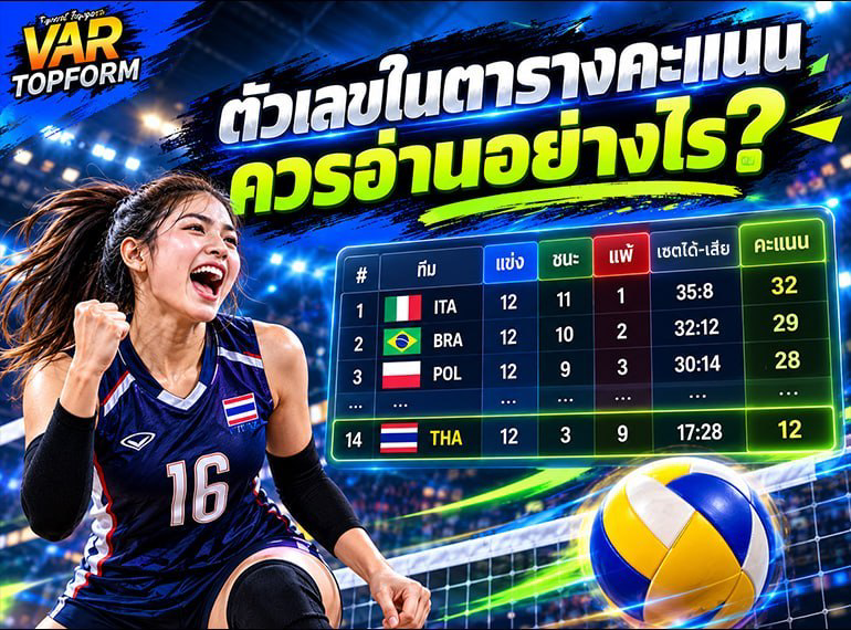 วิธีอ่านตารางคะแนน VNL