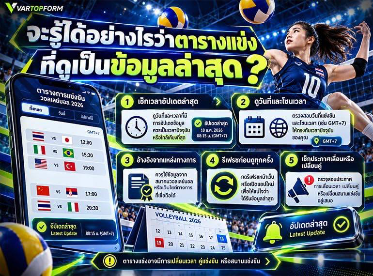 ตารางแข่งอัปเดตล่าสุด