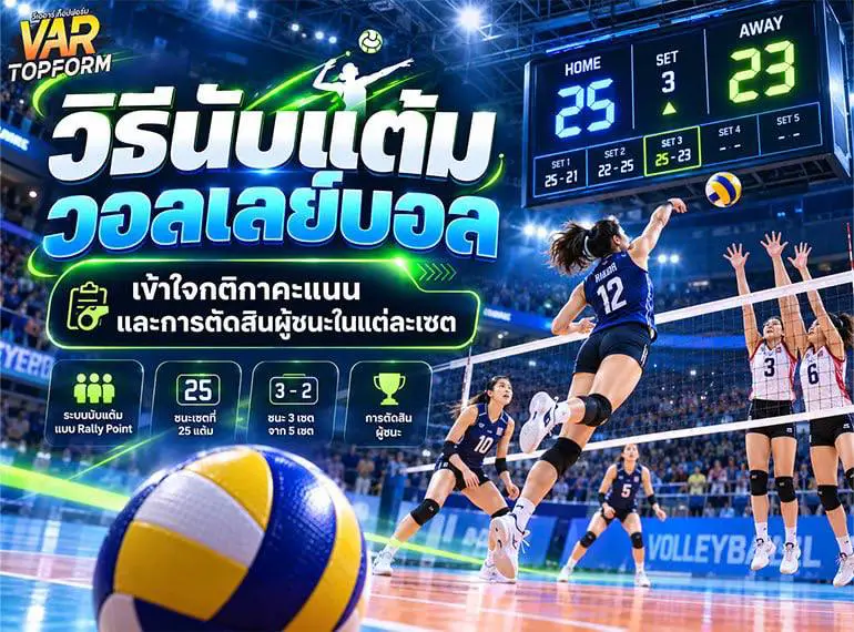 วิธีนับแต้มวอลเลย์บอล เข้าใจกติกาคะแนน การนับคะแนนแต่ละเซต และการตัดสินผู้ชนะในการแข่งขัน