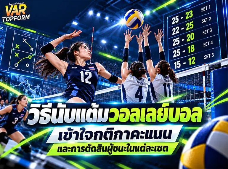วิธีนับแต้มวอลเลย์บอลตามกติกา การแข่งขันวอลเลย์บอล และการตัดสินผู้ชนะ