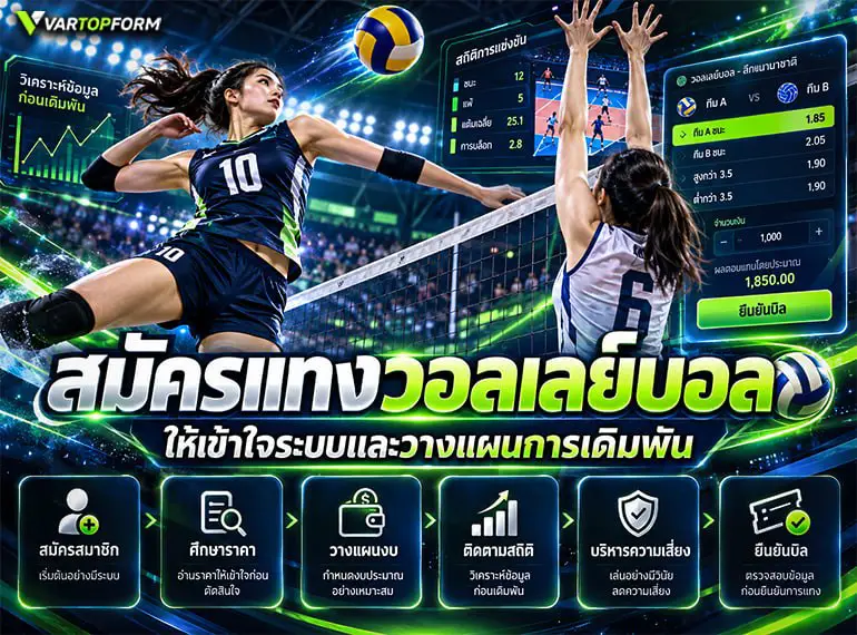 สมัครแทงวอลเลย์บอล พร้อมศึกษาราคา วิเคราะห์สถิติ วางแผนเดิมพัน และบริหารความเสี่ยง