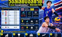 อันดับโลกวอลเลย์บอลชาย 2026 ไทยอยู่อันดับไหน? เช็กคะแนน FIVB